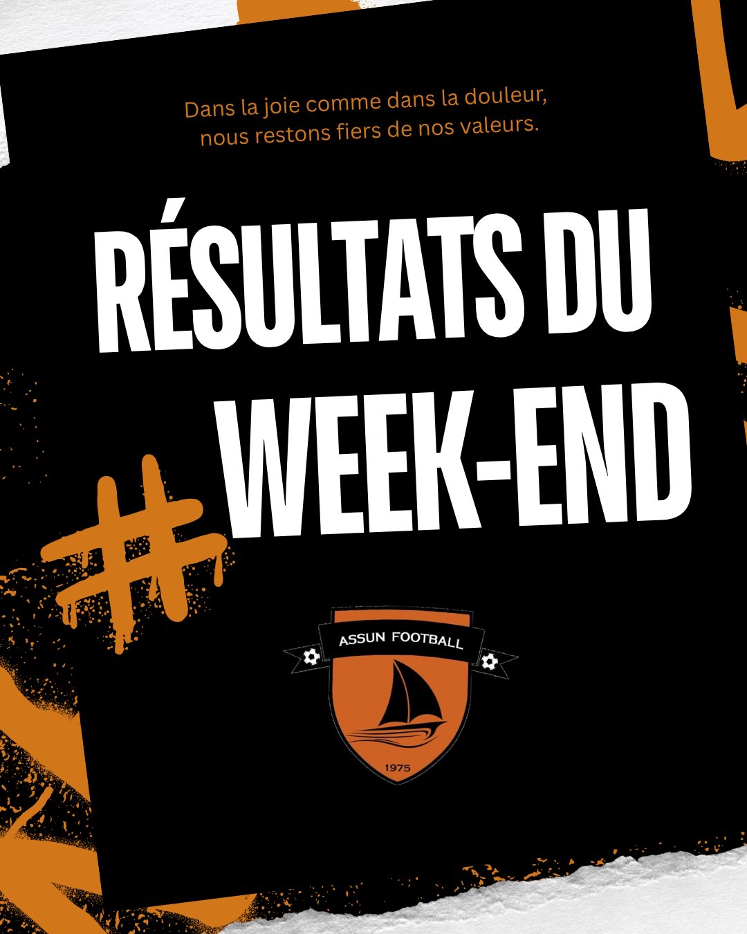 Affiche publiée par le club avec l'actualité « Résultats du week-end (13 septembre) »